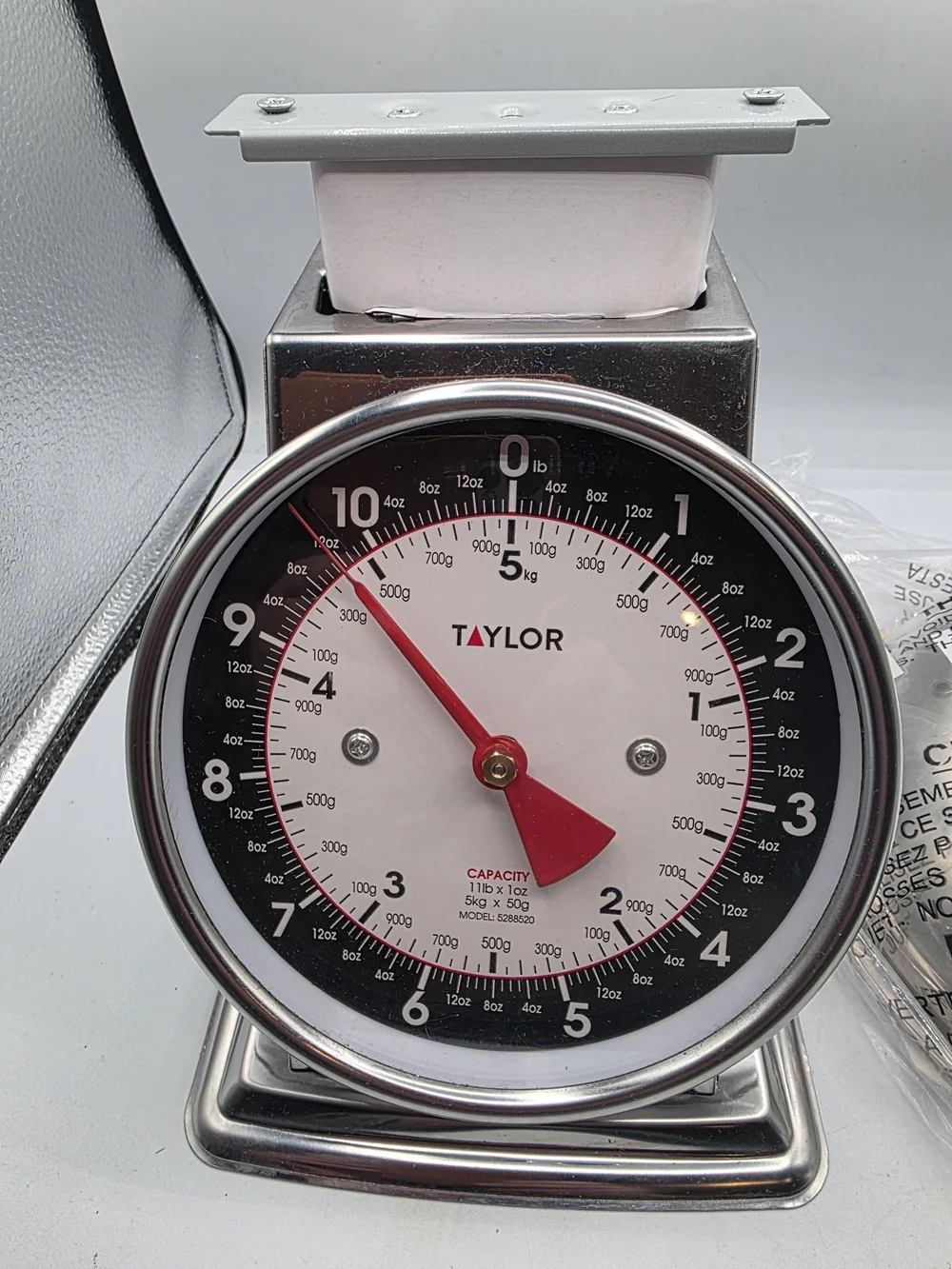 Taylor Mechanical Kitchen Food Scale 11lbs Capacity,Grams & Ounces,Black/Silver